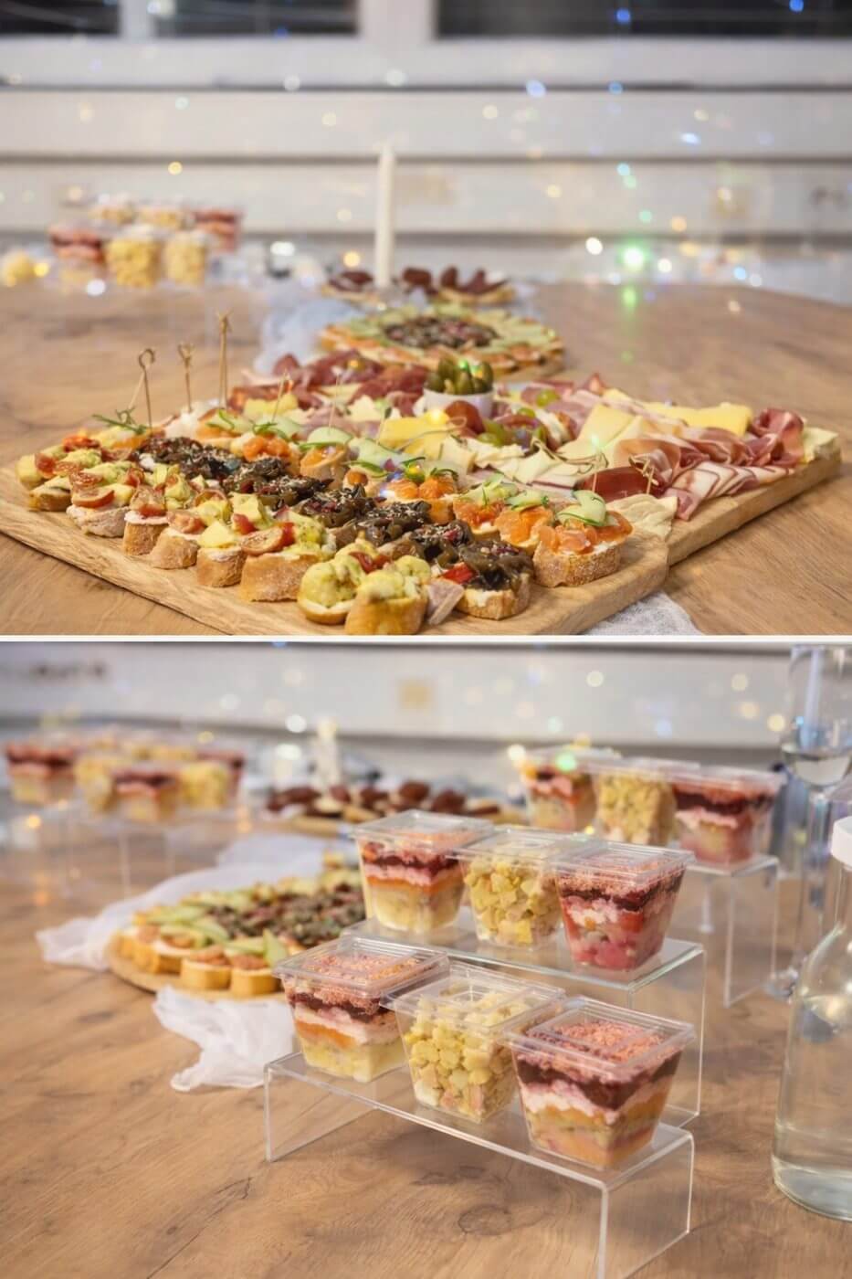 Catering board with appetizers